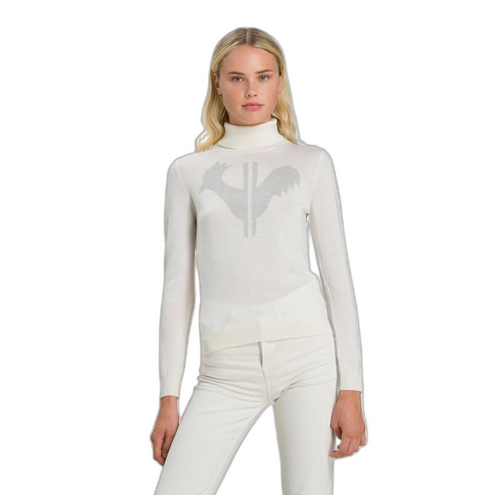NEW Rossignol Made in Italy turtleneck Sweater 100% Merino Wool !!! white 6S3